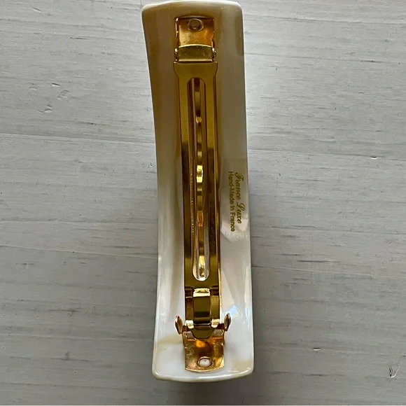 Vintage French pearl off white crème made with in France hair clip barrette - Picture 6 of 9